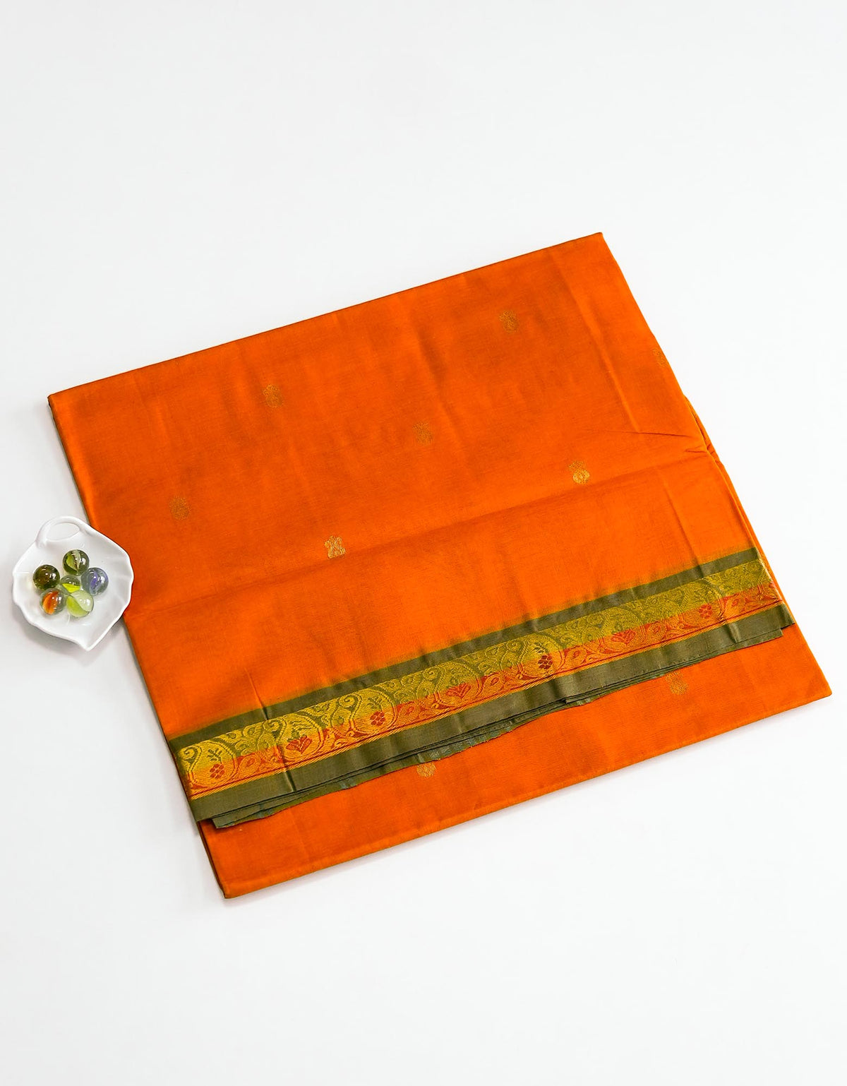 Orange Color Venkatagiri Cotton Saree