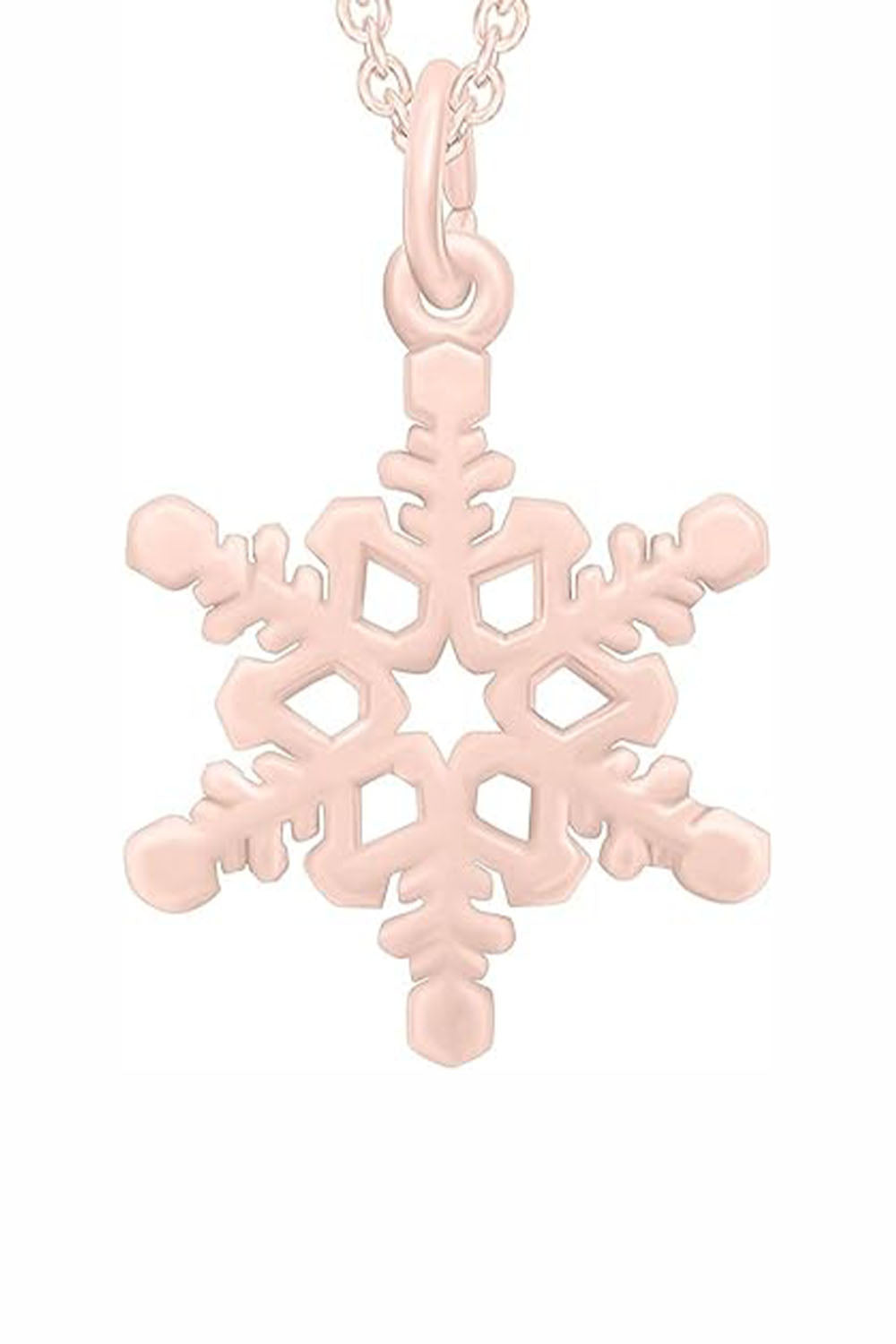 Rose Gold Color Charms Snowflake Profile Pendant Necklaces for Women