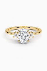 Oval Moissanite Three-Stone Engagement Ring