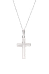 White Gold Color Yaathi 14K Gold Sterling Silver Cross Pendant Necklace 