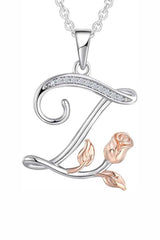 Z Letter With Rose Pendant Necklace