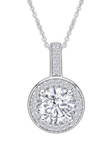 White Gold Color Diamond Halo Pendant Necklace, Pendant For Women