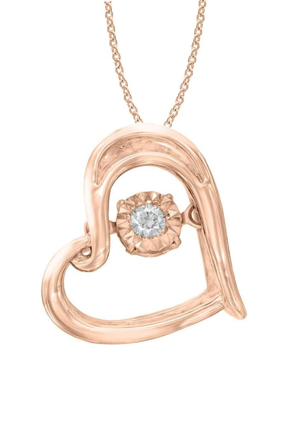 Rose Gold Color Moissanite Heart Pendant Necklace, Buy Pendants Online