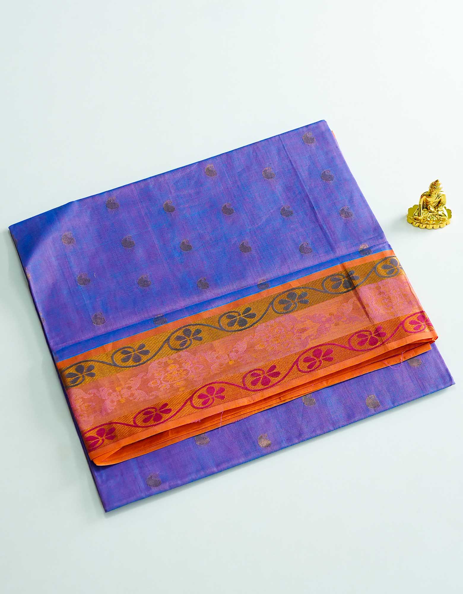 Light Indigo Color Venkatagiri Cotton Saree