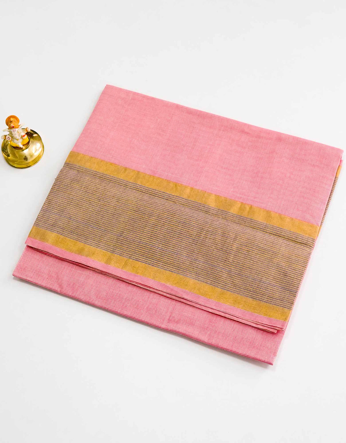 Carnation Pink Tissue cotton saree.