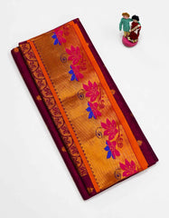 Rich Purple Color Venkatagiri Cotton Saree