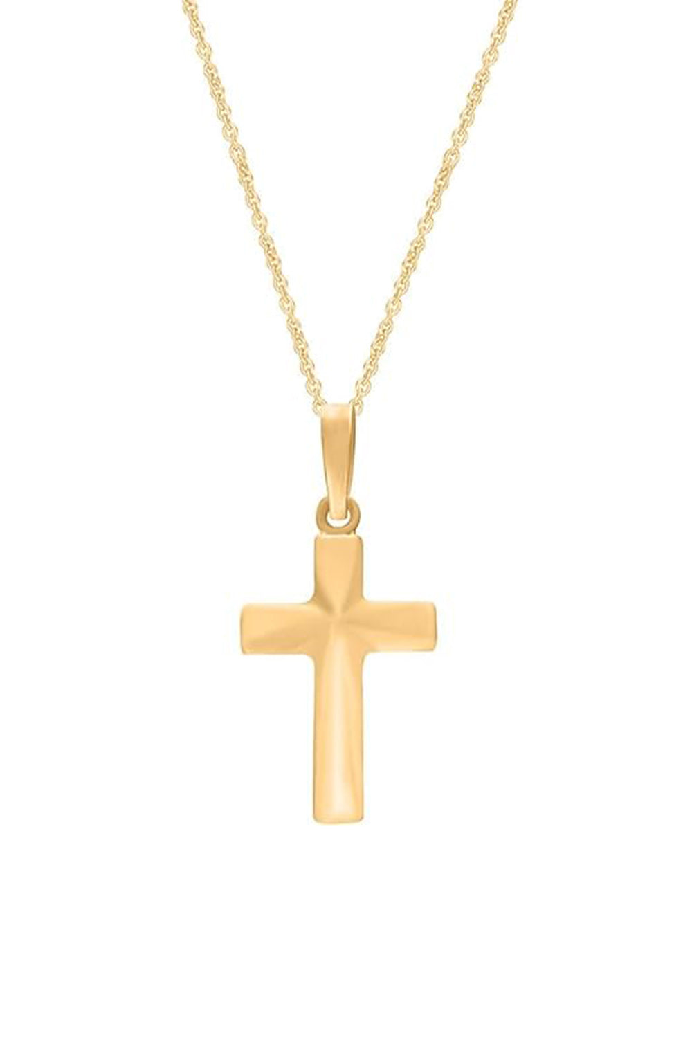 Yellow Gold Color Yaathi 14K Gold Sterling Silver Cross Pendant Necklace 
