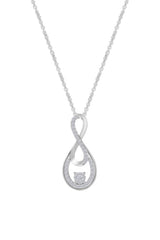 White Gold Color Yaathi Double Infinity Pendant Necklace, Pendants Online 