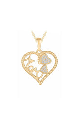 Triple Heart Mom Pendant Necklace