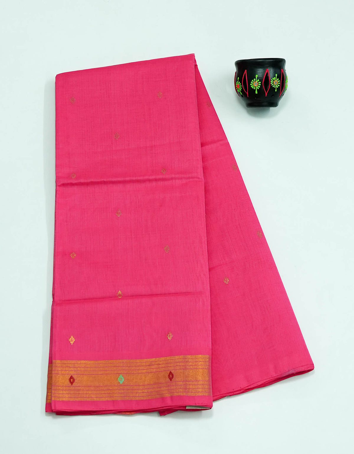 Dark Pink Venkatagiri Cotton Saree