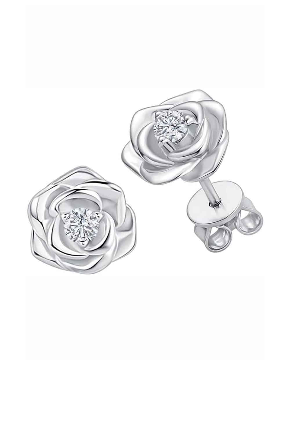 Rose Flower Moissanite Stud