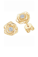 Rose Flower Moissanite Stud