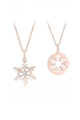 Cut-Out Snowflake Disc Pendant Necklace