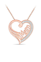 Mom Heart Angel Wing Pendant Necklace