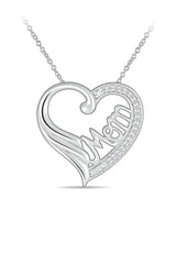 Mom Heart Angel Wing Pendant Necklace