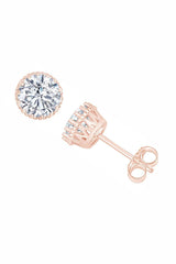 Rose Gold Color Yaathi Stud Earrings for Women, Silver Studs for Women 