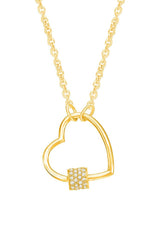 Yellow Gold Color Round Moissanite Love Heart Pendant Necklace