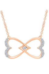 Rose Gold Color Heart-Shaped Infinity Pendant Necklace