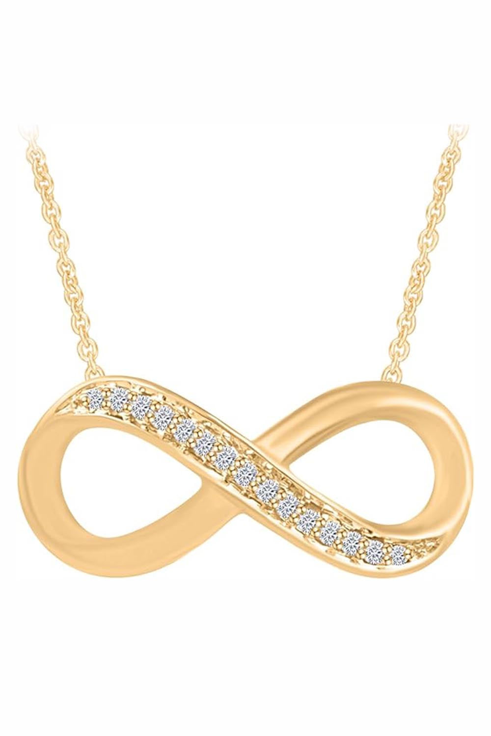 Yellow Gold Color Yaathi Infinity Necklace, Women's Pendant Necklace