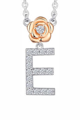 E Letter Flower Pendant Necklace