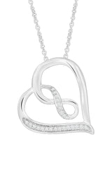 White Gold Color Infinity Heart Necklace