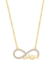 Yaathi 1/4 Carat Moissanite mom Infinity Pendant Necklace in 18k Gold Over Sterling Silver.