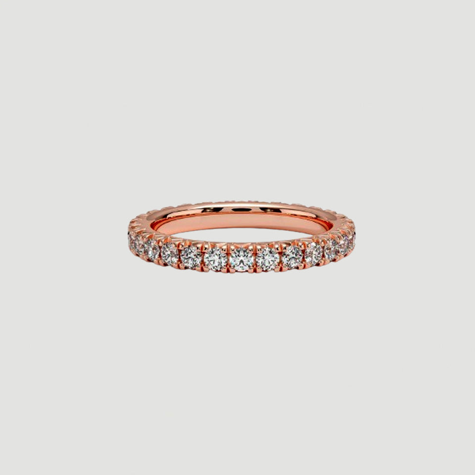 Round Moissanite Half Eternity Ring