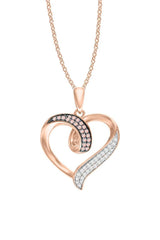 Rose Gold Color Love Heart Pendant Necklace, Pendant For Women