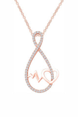 Rose Gold Color Yaathi Heartbeat Infinity Pendant Necklace