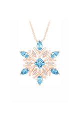 Aquamarine Snowflake Pendant Necklace