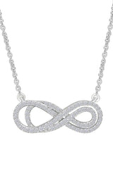 White Gold Color Double Infinity Pendant Necklace 