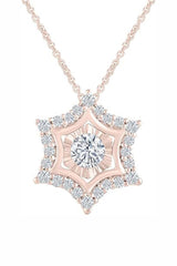 Rose Gold Color Yaathi Snowflake Pendant Necklace