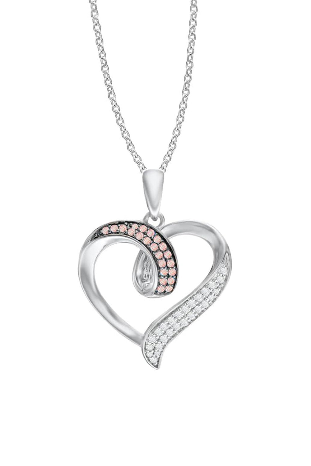 White Gold Color Love Heart Pendant Necklace, Pendant For Women