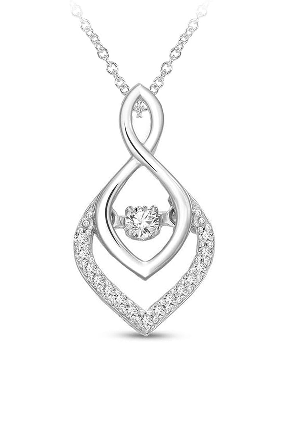 White Gold Color Infinity Flame Pendant Necklace, Pendant For Women