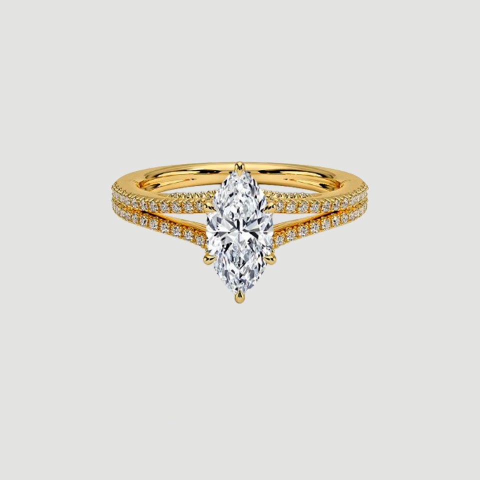 Marquise Moissanite Band Ring