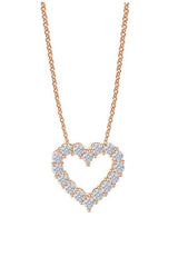 Rose Gold Color Heart Outline Pendant Necklace
