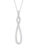 White Gold Color Round Cut Moissanite Diamond Infinity Pendant Necklace