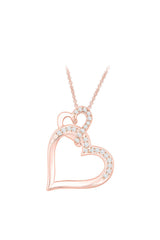 Interlinked Double Heart Pendant Necklace