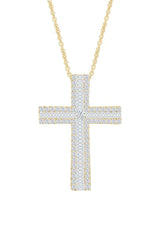 Yellow Gold Color Baguette Round Moissanite Pendant Necklace for Women