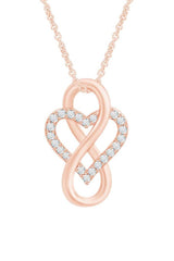 Rose Gold Color Classy Moissanite Diamond Heart Infinity Pendant Necklace 