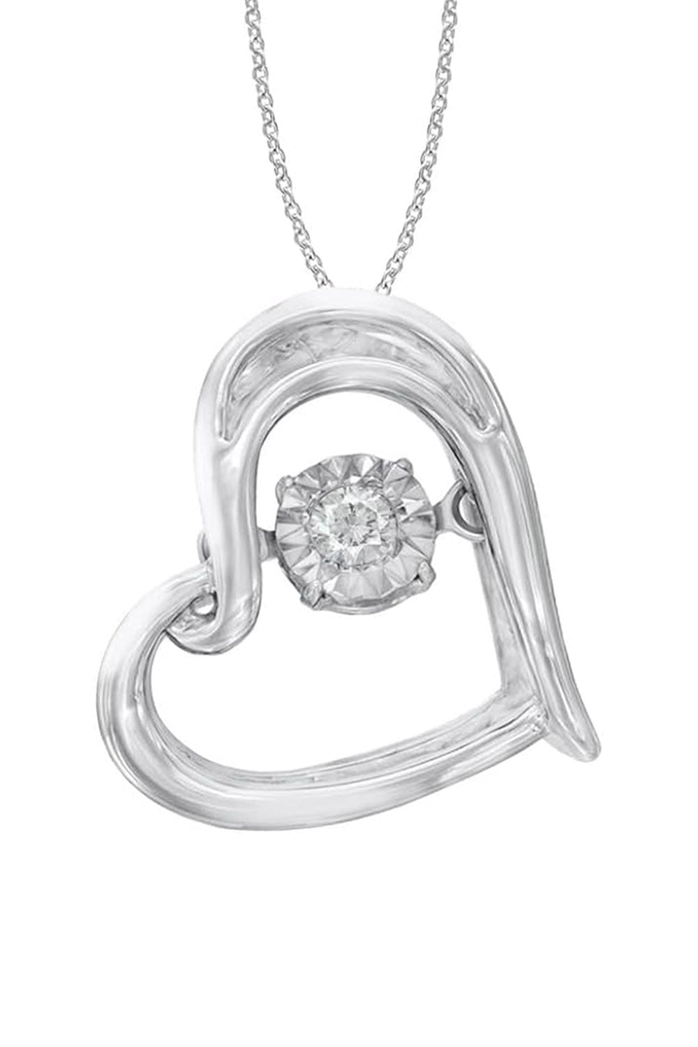 White Gold Color Moissanite Heart Pendant Necklace, Buy Pendants Online