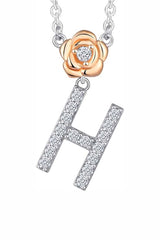 H Letter Flower Pendant Necklace