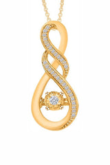 Yellow Gold Color Yaathi Double Infinity Pendant Necklace, Jewellery