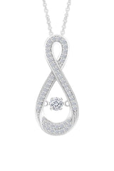 White Gold Color Trendy Moissanite Diamond Infinity Pendant Necklace