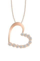 Rose Gold Color 1/3 Carat Moissanite Heart Pendant Necklace