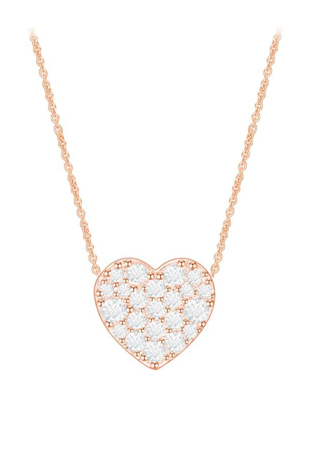 Rose Gold Color Latest Round Cut Moissanite Pendant Necklace 