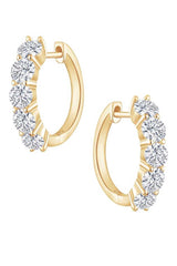 Yellow Gold Color Hoop Earrings Online, Huggie Earrings for Women