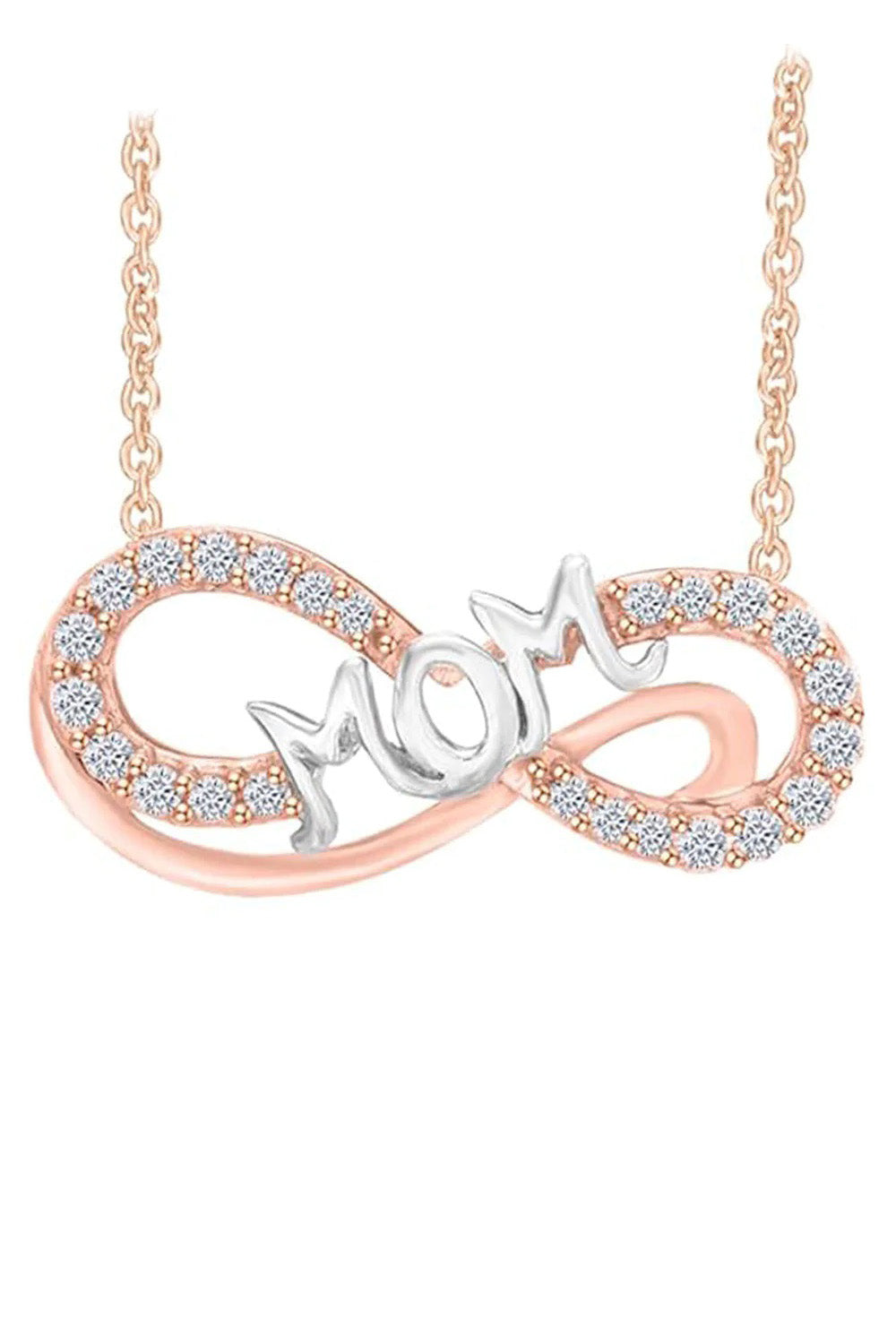 Rose Gold Color Infinity Mom Pendant Necklace