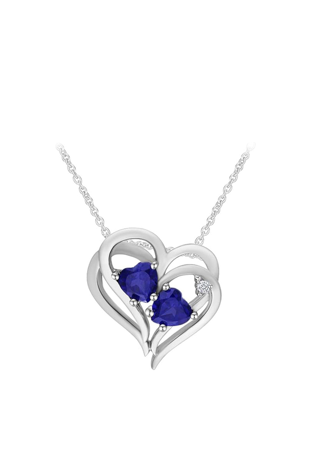 Heart-Shape Double Heart Pendant Necklace