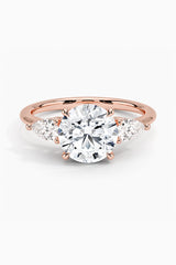 Moissanite Round Cut Three Stone Ring